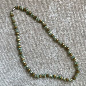 Beaded Green Natural Gemstone Necklace Nugget Ranch Baja Western